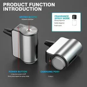 Car air freshener, three intensity adjustable, car aroma diffuser, portable freshener perfume fragrance