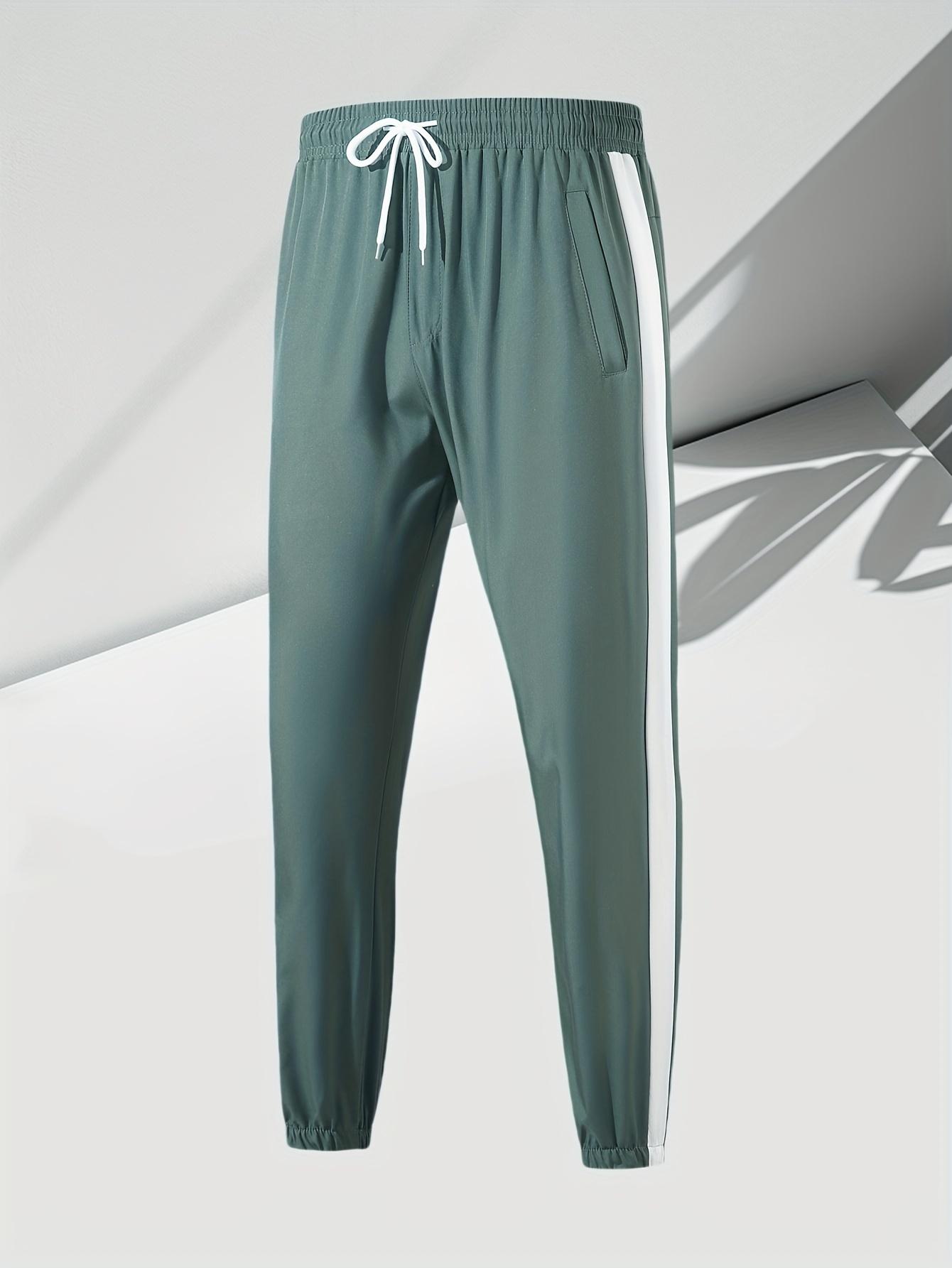 Men's Retro Color Block Splicing Sports Set Zipper Hoodie Combination, Streetwear