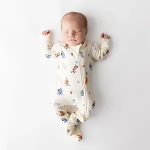 Zippered Footie in Winnie the Pooh Celebration