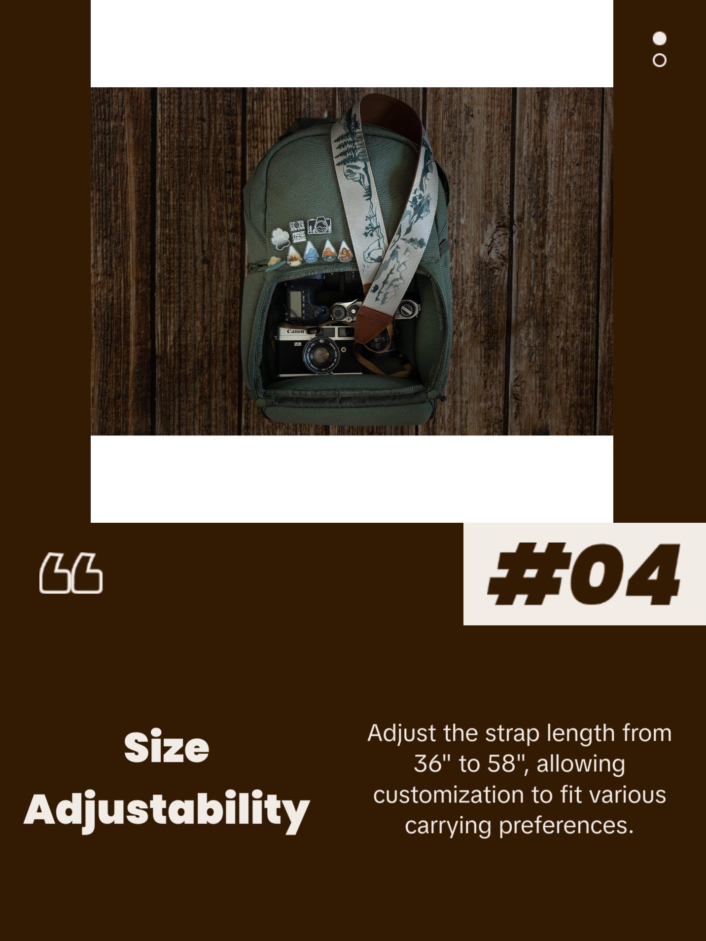 National Park Camera Strap - Leather ends, Comfortable suede, Adjustable, Compatible Connection - DSLR, Mirrorless, Film, Photographer Accessory