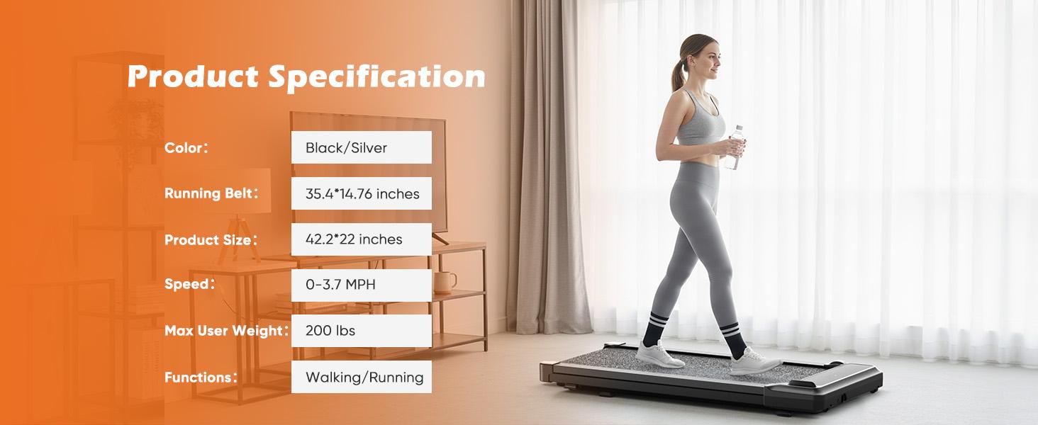 Compact Armless Treadmill, Quiet Under Desk Walking Pad, 200 Lbs Capacity 3 in 1 Portable Walking Treadmill, Space Saving Design for Home & Office Compact Armless Treadmill, Quiet Under Desk Walking Pad, 200 Lbs Capacity 3 in 1 Portable Walking Treadmill, Space Saving Design for Home & Office