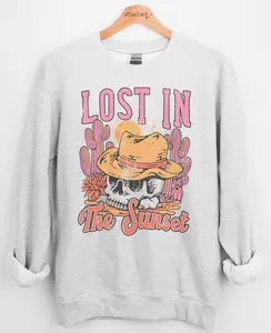 Lost In The Sunset Skull Graphic Top Lost In The Sunset Skull Graphic Top