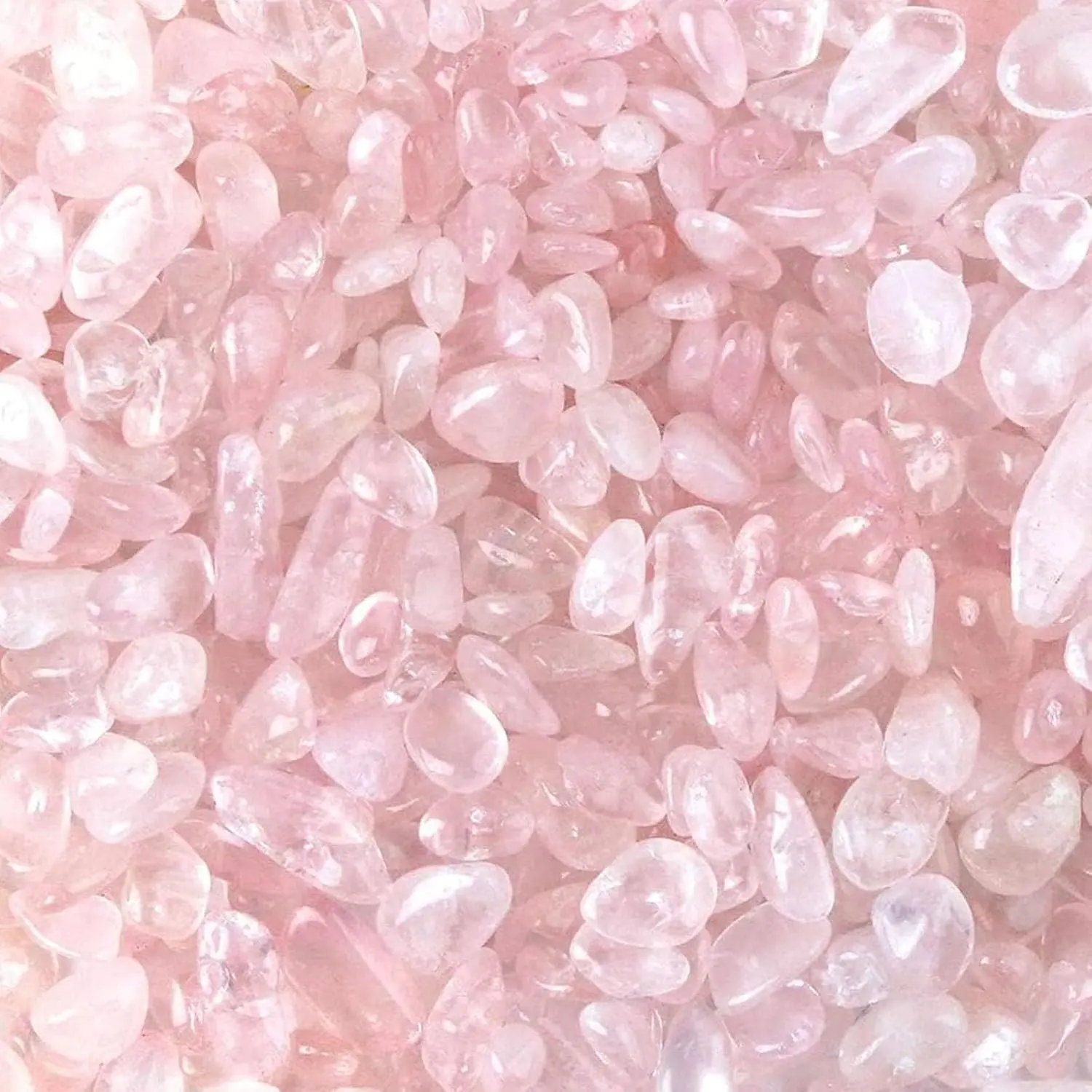 Rose Quartz Crystals, 1LB Pink Crushed Rose Quartz Chips Bulk | Assorted Succulent Rocks, Plant Gravels, Aquarium Fish Tank Gravel, Vase Filler