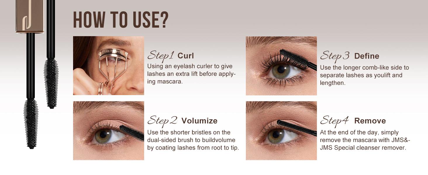 JMS&JMS Tubing Mascara Waterproof Long lasting Volume Lightweight & Nourishing,No Flaking,No Smudging,No Clumping,Safe For Sensitive Eyes Valentine Gift