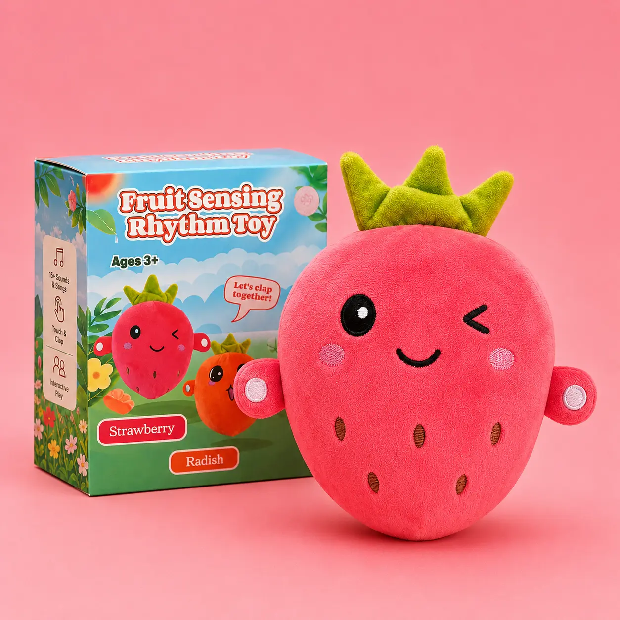 lovely Interactive Singing Plush Toy Set – Banana, Strawberry & Carrot Electric Plushies for Kids, Parents, Couples & Friends, Funny Party Game Gift for Easter, Valentine’s Day & Everyday Fun
