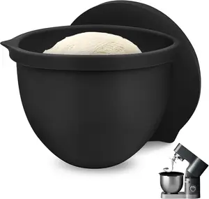 Silicone Bowl Liners for 5 Qt KitchenAid Mixers - Accessories and Attachments for Cooking and Baking, Heat-Resistant & Easy to Clean, Protects Mixing Bowl（Black）