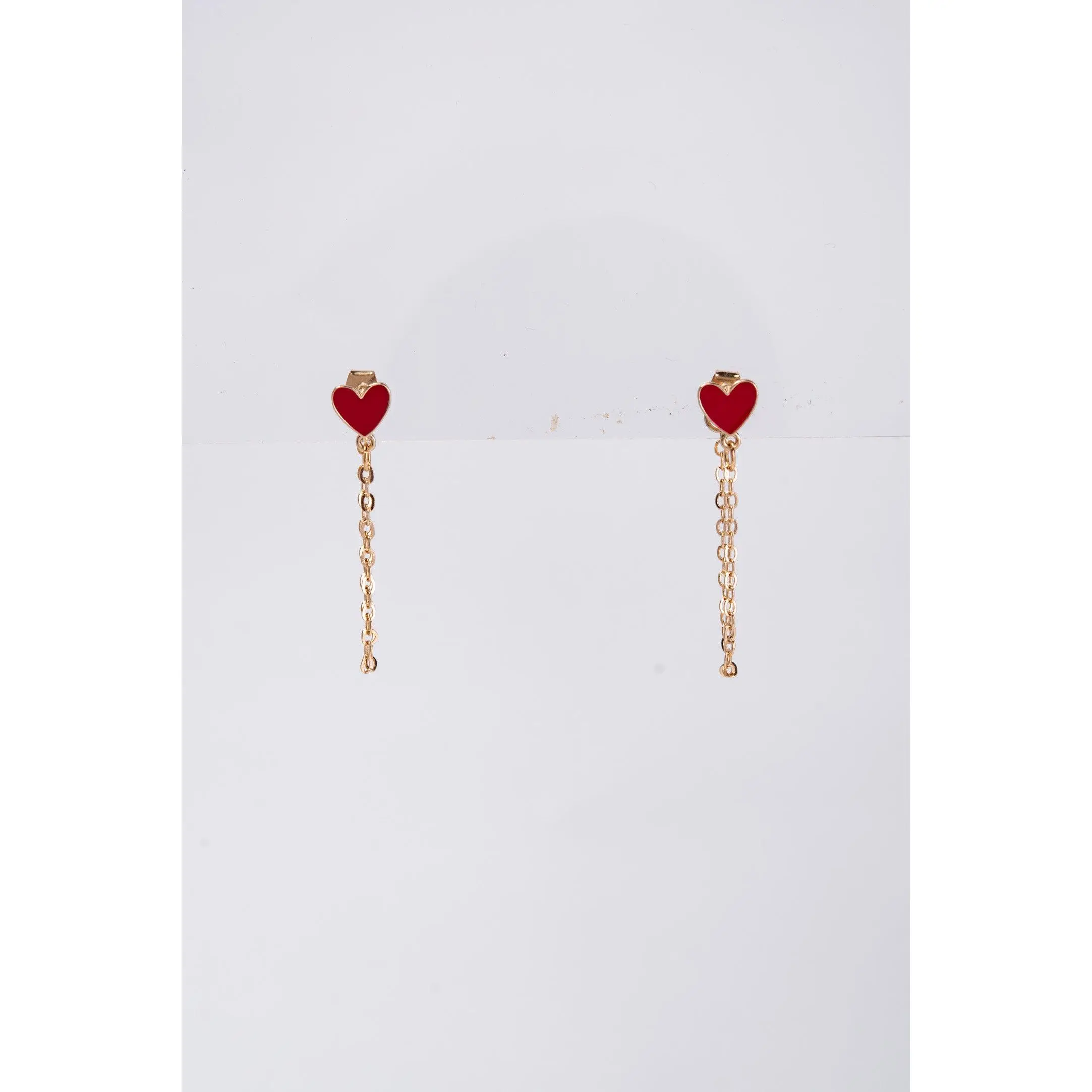 Alani Enamel Heart Valentine's Day Chain Drop Earrings