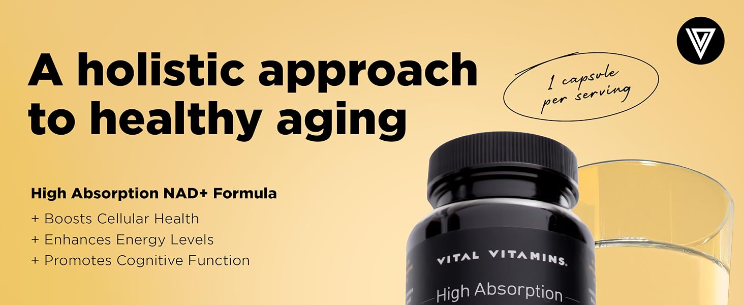 NAD Supplement - NAD+ (Nicotinamide Adenine Dinucleotide) for Men & Women - Made with Liposomal Delivery - Cellular Anti-Aging Support, Energy, Focus - 30-Day Supply