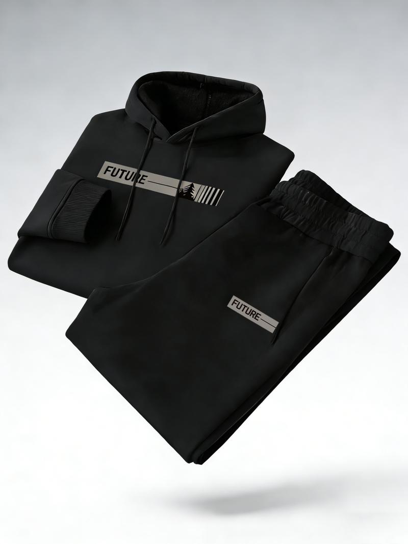 Men's two-piece set, casual round neck long sleeved hooded sweatshirt and sports pants set, suitable for winter and autumn, sports clothing set, sweater hooded sweatshirt, sweatshirt, sports pants, hooded sweatshirt, jogging pants, sweatshirt, pants, hood