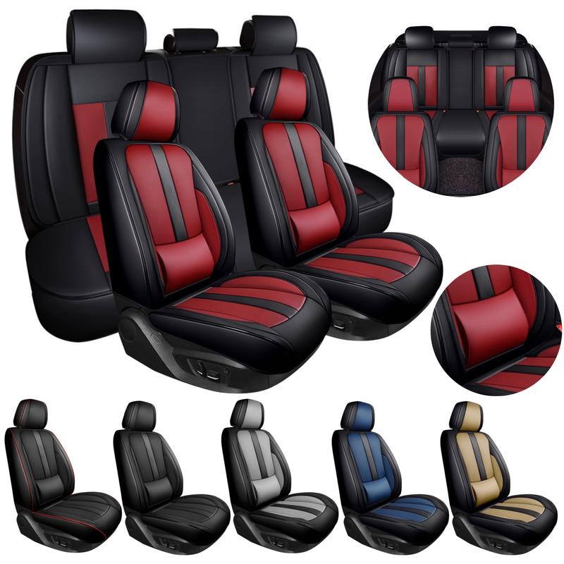 For Honda Accord 2003-2024/ Civic 2003-2023 Car 5 Seat Covers with 3D Waist Support, Premium Napa Leather Front & Rear Full Set Seat Covers Cushion Protector Pad with Storage Bag Scratch-Resistant Waterproof, 40/60 60/40 50/50 40/20/40 Split Rear Benches