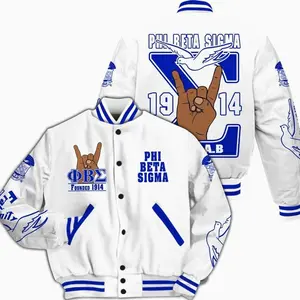 ΦΒΣ Varsity Jacket, Dove Hand Sign White Jacket 1914 Fraternity Jacket 785 KOG