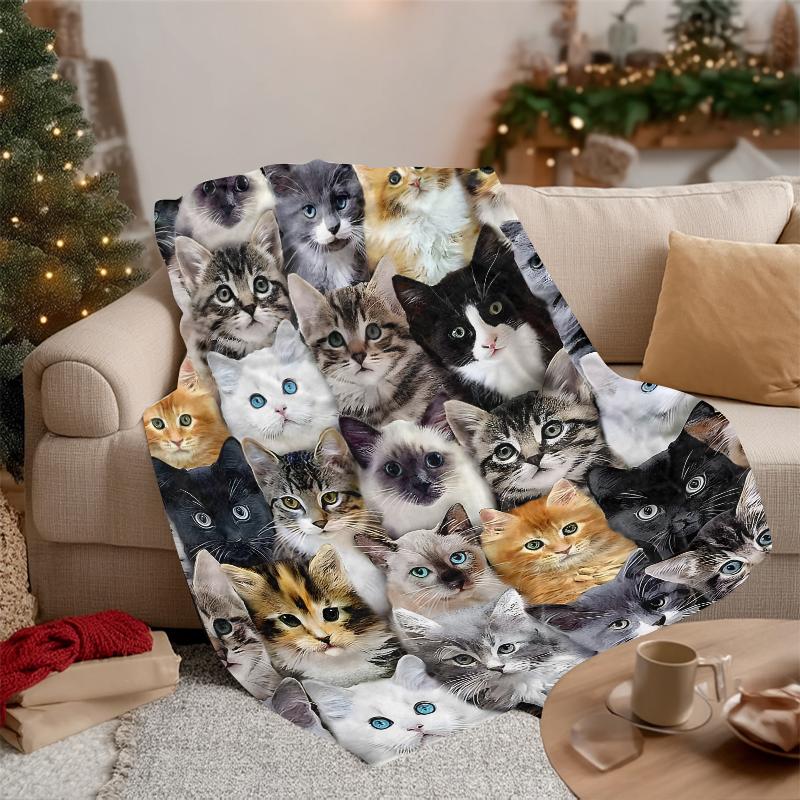 Cute Cat Pattern Blanket, Soft Comfortable Throw Blanket, Air-conditioned Room Blanket, Warm Nap Blanket for Home & Office, Fluffy Blanket Cute Cat Pattern Blanket, Soft Comfortable Throw Blanket, Air-conditioned Room Blanket, Warm Nap Blanket for Home & Office, Fluffy Blanket