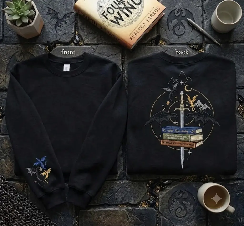 Xaden Riorson Inspired Sweatshirt – Basgiath War College Dragon Rider Embroidered Hoodie