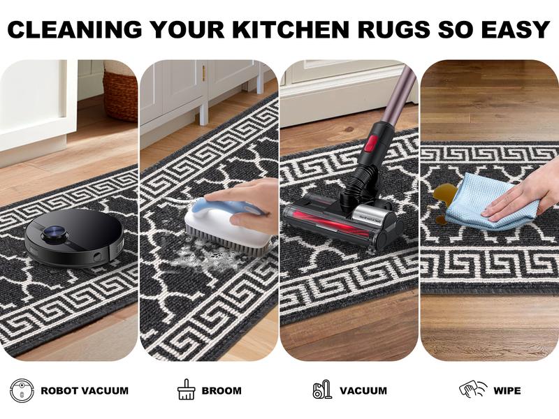 LOKHOM Kitchen Mats for Floor Durable Set Farmhouse Runner Rugs Non Skid Washable Soft Comfort Mats for Kitchen Area Rug Indoor Door Anti Slip Eco Friendly Stain Resistant TPR Backing Durable Polypropylene Surface Material Easy to Clean