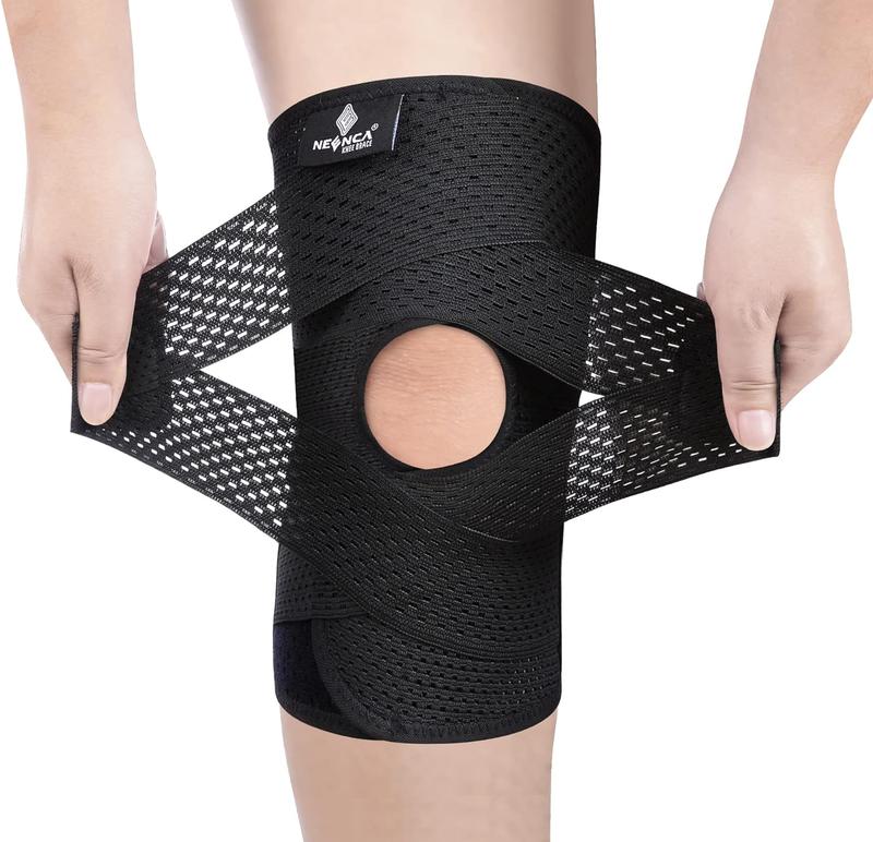 【Christmas】NEENCA Knee Brace for Knee Pain, Compression Knee Support with Air Mesh Fabric, Adjustable Knee Wrap with Side Stabilizers, Ultra-Soft Bandage for Sports, Running, Meniscus Tear, ACL, Arthritis Relief