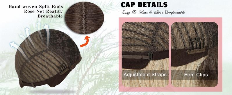 AISI HAIR Ombre Blonde Wig with Bangs for Women Long Wavy Hair Wig Curly Wavy Synthetic Wigs for Girls Daily Party Use Ombre Long