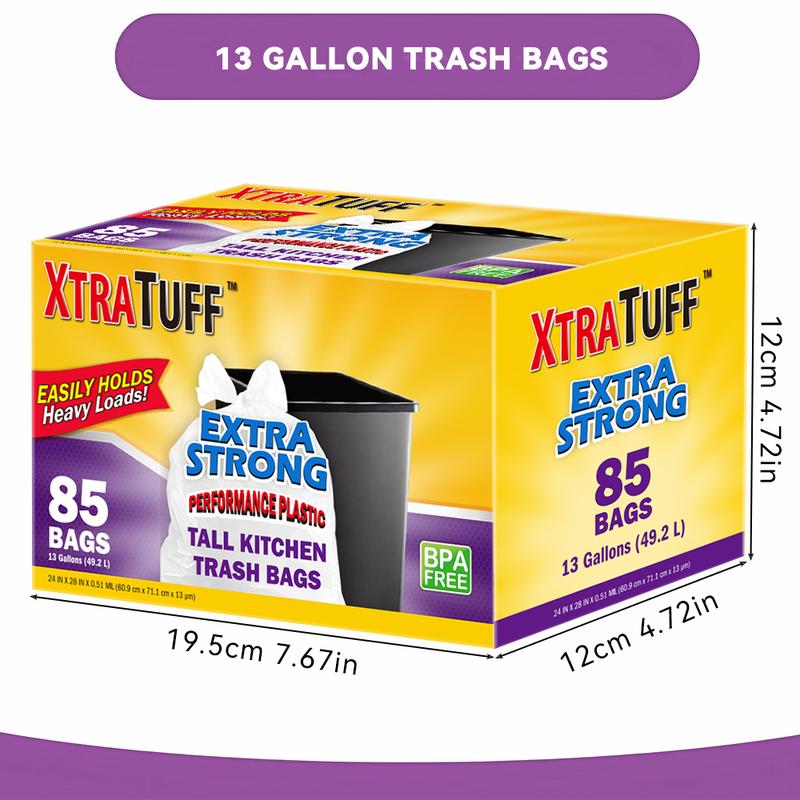 170 Count Extra Strong 13 Gallon Tall Kitchen Trash Bags with Flap Ties Heavy Duty Garbage Bags for Home Office Bathroom White 170 Count Extra Strong 13 Gallon Tall Kitchen Trash Bags with Flap Ties Heavy Duty Garbage Bags for Home Office Bathroom White