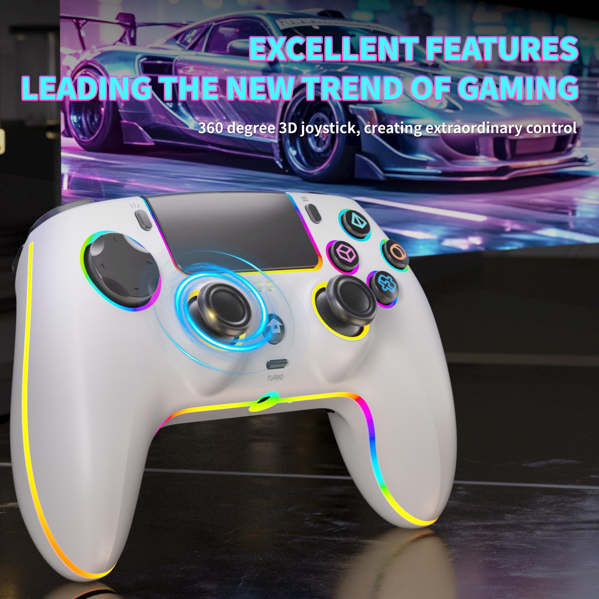Wireless PS-5 Hall Effect Controller for PlayStation5，PC  Equipped with Anti-Drift Technology, Bluetooth 5.0, 2 Macro Back Buttons, Touchpad, 6-Axis Gyro, Turbo Function & 3.5mm Jack