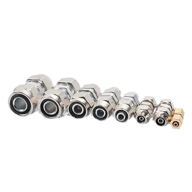 Copper-Iron Heavy Duty Pneumatic Air Pipe Quick Connector - Push Lock Straight Tee, Fast Joint Design, Easy Installation, High-Temperature Tubing, Durable, Reliable, Versatile for Trucks (4-16mm)