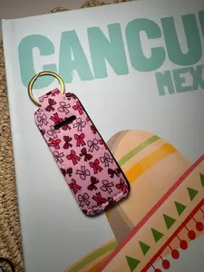 Bows- Chapstick Holder Keychain