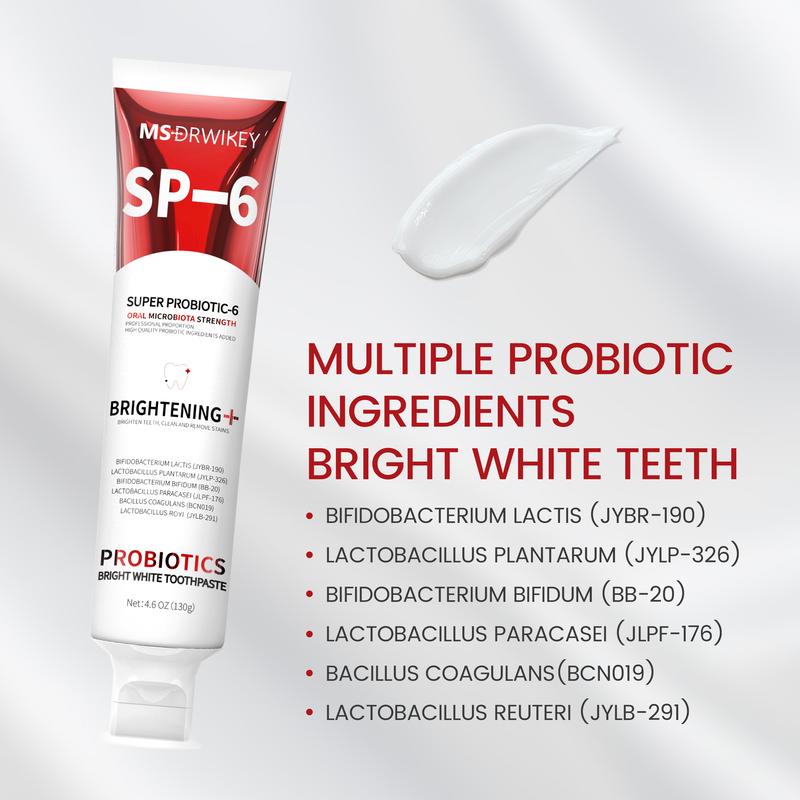 MSDRWIKEY SP-6 Toothpaste Set | Probiotic Formula for Enamel Repair & Long-Lasting Fresh Breath