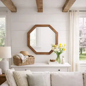 Octagon Wood Frame Mirror Octagon Wood Frame Mirror
