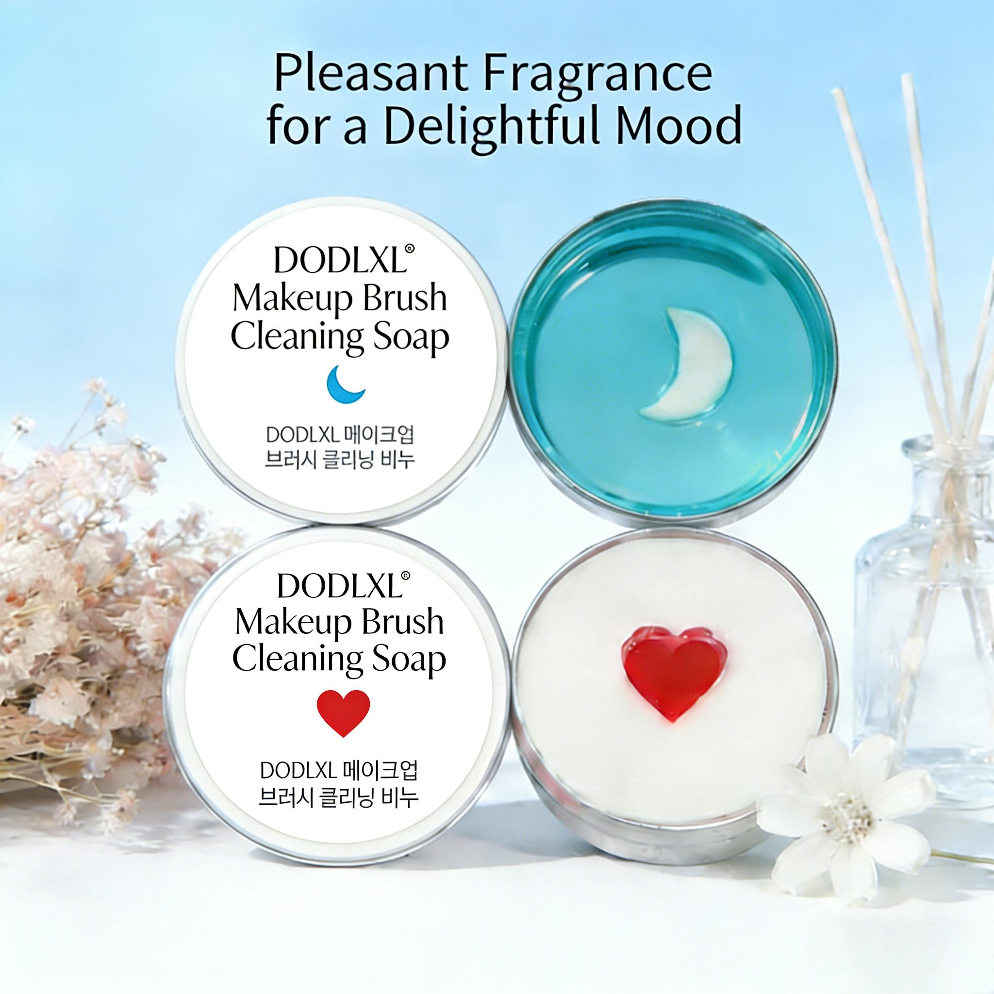 DODLXL Makeup Brush Cleansing Soap with Silicone Cleaning Pad - Solid Form, Sodium Stearate, Effective Cleaning, 3.52oz/100g Makeup Brush Cleaner for Use with Pad, Makeup Brush Cleaning