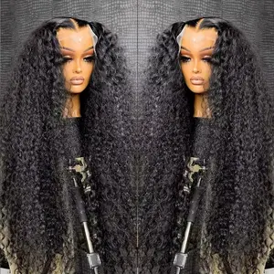 Gabrielle Hair 200 Density 13x6 Deep Wave Hd Transparent Lace Front Human Hair Wigs 36 38 Inch Brazilian 13X4 Lace Frontal Wig For Women 4X4 Lace Closure Wigs Pre Plucked