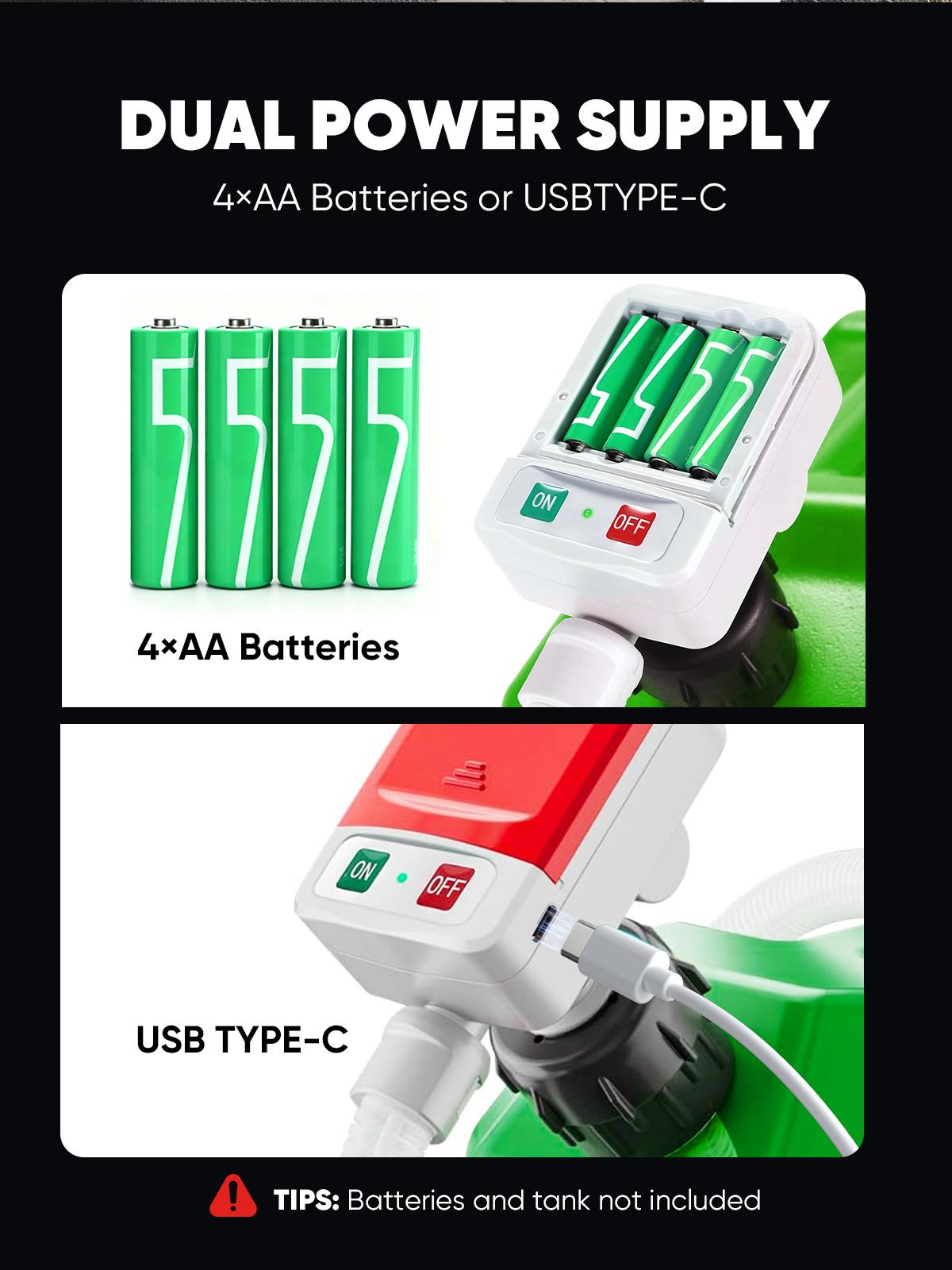 #TikTokShopSpringGlowUp SHEKAR Portable Auto Fuel Transfer Pump Auto-Stop 3.2GPM, USB Charging for Gasoline, Diesel, Kerosene, Light Oils, Non-Potable Water, Apply to Automobiles, Motorcycles, Lawn Mowers, Chainsaws, Agricultural Equipment, Heavy Duty