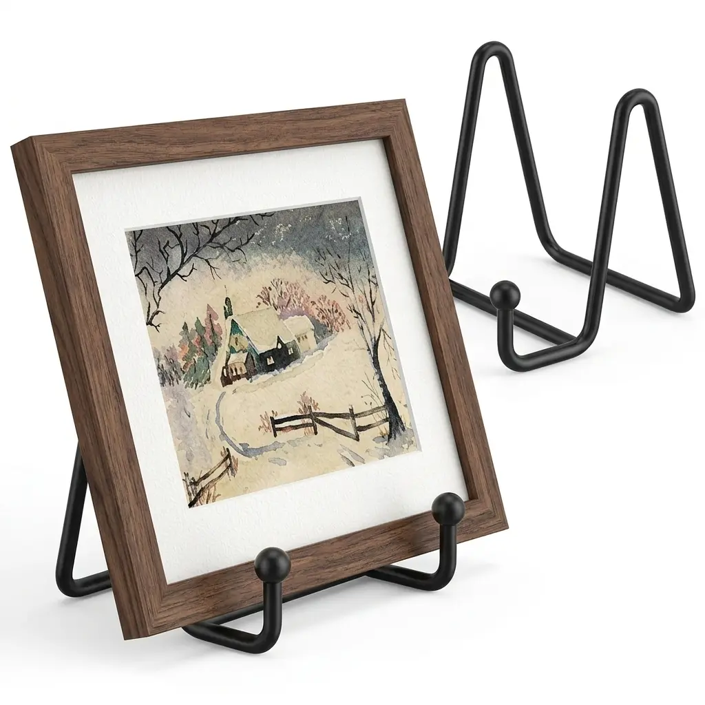 3 Pack Plate Stands for Display, 3 Inch Metal Plate Holder Display Stand, Black Iron Easel Stand for Decorative Plates, Books, Photos, Artwork, Picture Frames, Platter, Cookbook & Tabletop Display Accessories(Item Shape: 3in-3pcs-Black)
