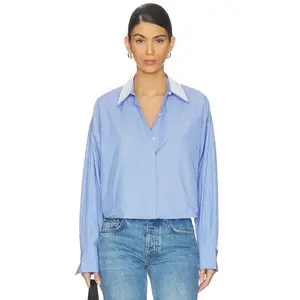 Rag & Bone Marin Stripe Layered Shirt in Blue Stripe