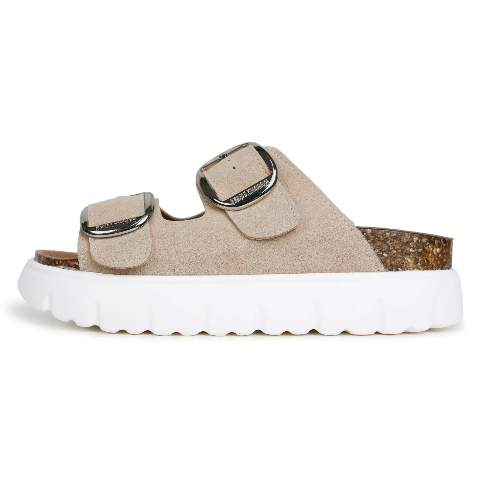 EVELLYHOOTD  Premium Leather Platform Sandals  Cork Footbed Women Footwear Wedge Chunky Sandals Womens sandals with Insole
