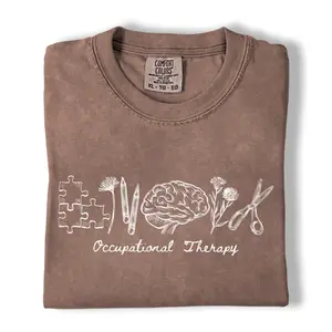 Comfort Colors Occupational Therapy Shirt, OT Therapist Shirt, Rehab Clinic Brain Puzzle Scissors Design Graphic Tee, Gift for Occupational Therapists