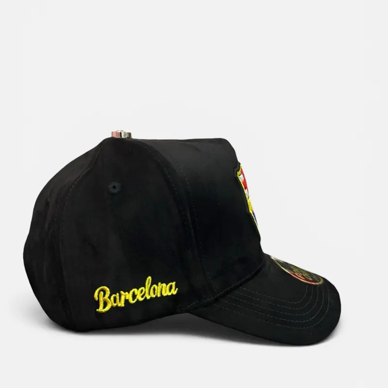 Full Black - Color Plate “Barcelona” High-Quality Style Snapback Hats Full Suede - Adjustable Casual Design Hats with full Suede