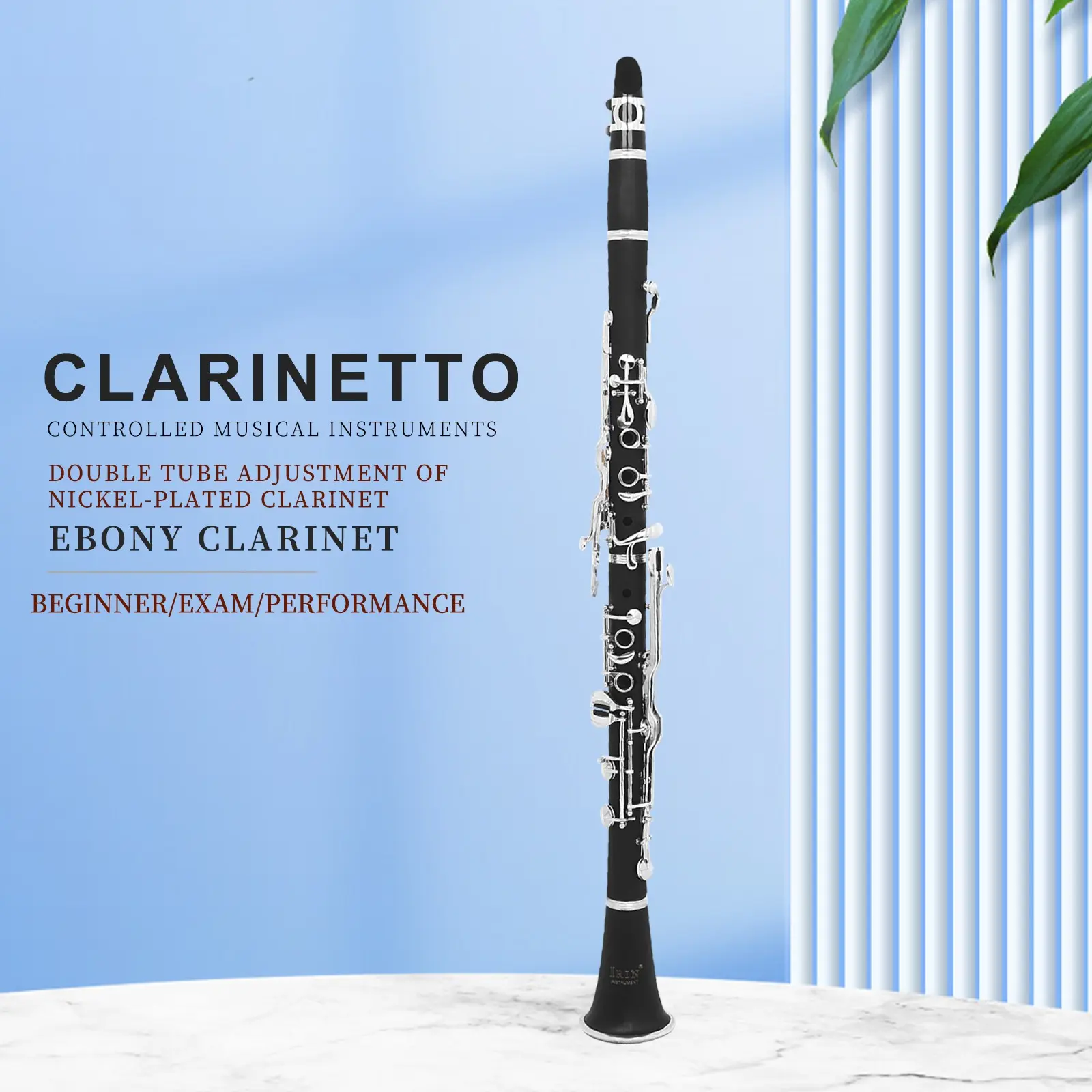 Irin G Key Clarinet, 17-Key Resin Body, Perfect Match for School Bands & Music Beginners, Ideal for Students and New Players