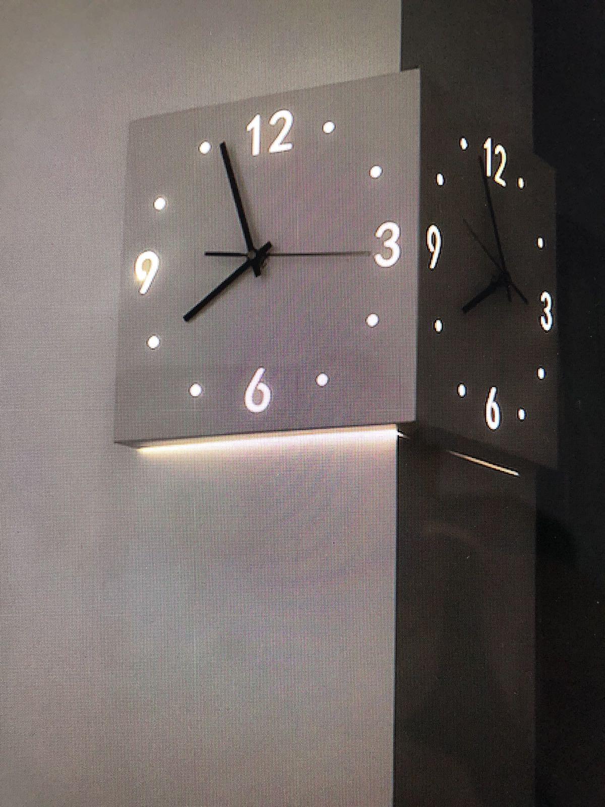 EP light motion sensor backlit corner clock wall clock wall clock iron metal clock creative gifts wall dec