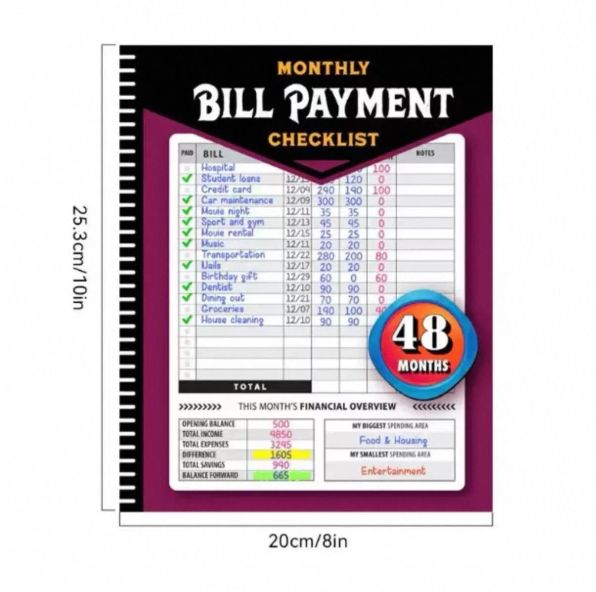 Bill Payment Planner And Organizer: Bill Tracker| Monthly Bill Payment Tracker and Organizer| Bill Planner| 120 Pages and 8.5 x 11 lnches 2| ...| Bill organizer| Bill paying organizer