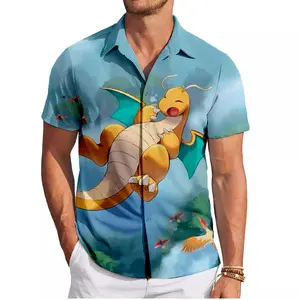 Dragonite PKM Hawaiian Shirt | Cool Summer Anime Vibes for Men & Fans