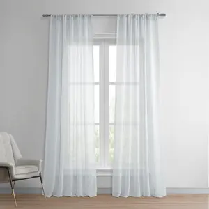 Half Price Drapes Textured Faux Linen Sheer Curtain