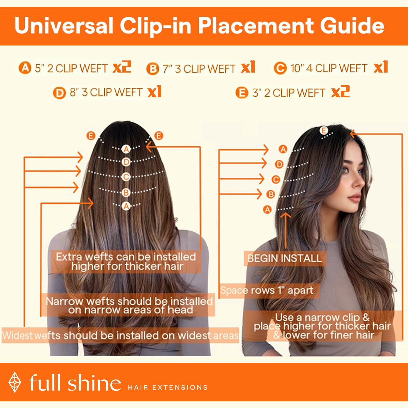 Full Shine Clip In Hair Extensions Real Human Hair 7 Pcs Natural Straight 10-28 Inch 100-150 Grams Easy Application for Women Hairpiece Silky Straight Remy Hair