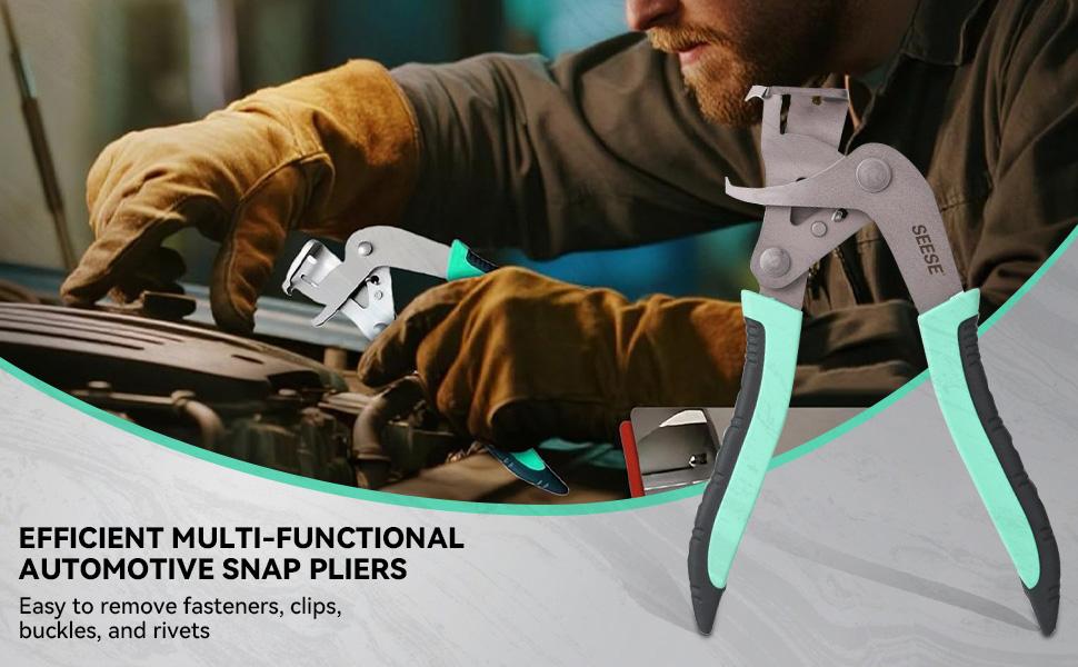 SEESE Auto Fastener Clip Removal Pliers- Heavy-Duty Metal Quick-Release Tool,  Efficient Multi-Functional Car Stuff,Easy to Without Damage Re