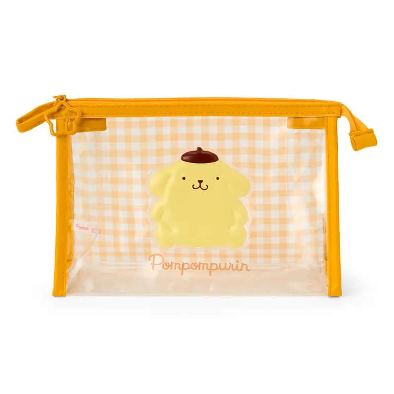 Pompompurin Clear Gingham Zipper Pouch