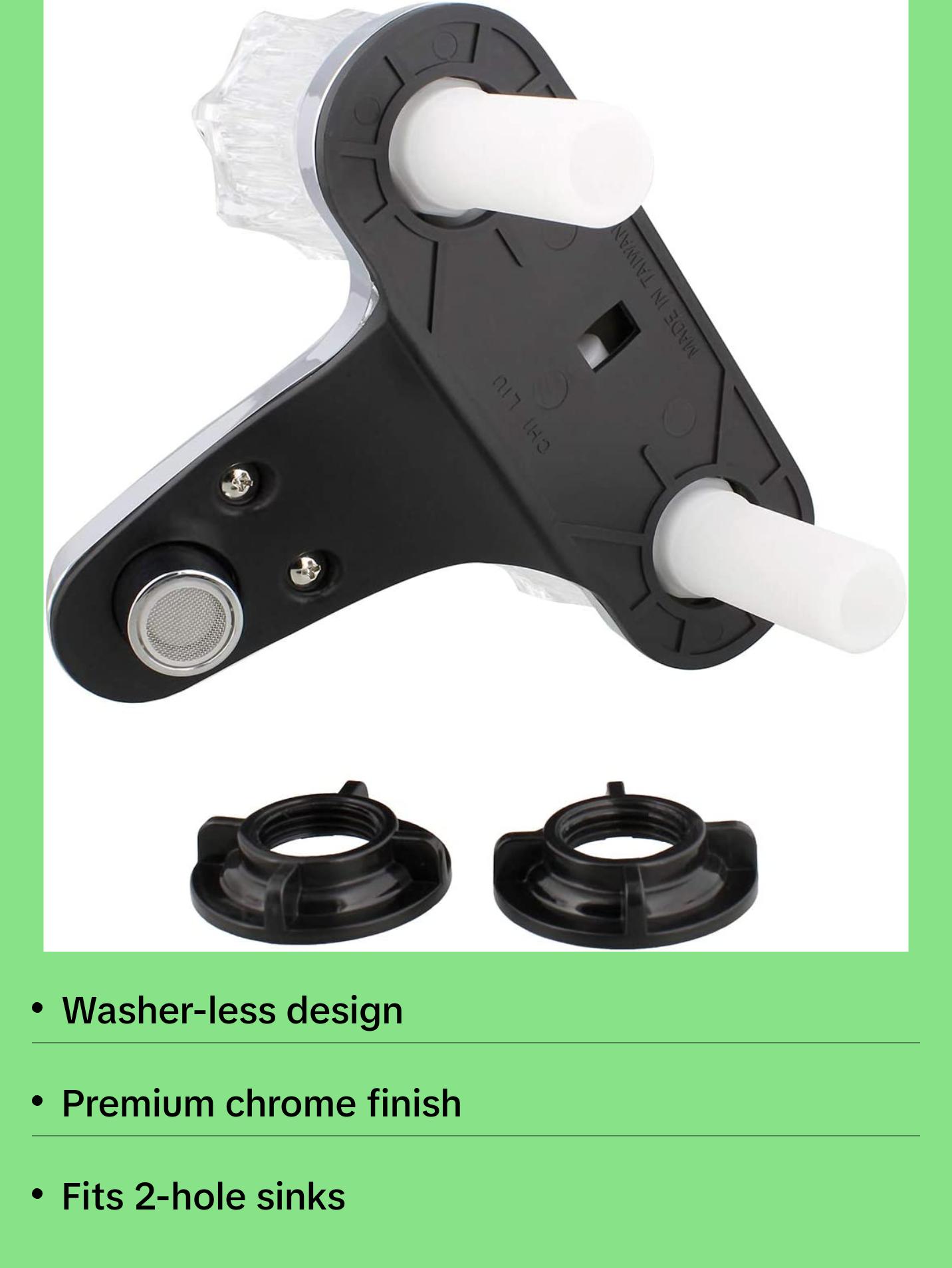 Empire Faucets Mobile Home/RV Lavatory Faucet - 4 Inch Chrome, with Crystal Knobs‎ U-YJW77-E