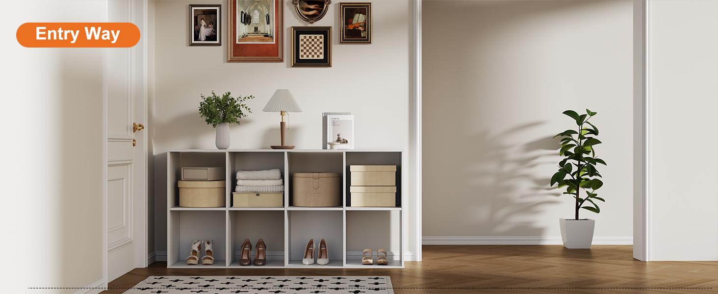 Cube Storage Organizer - Open Cube Bookshelf with Removable Back Panels, Display Storage Bookcase for Living Room, Bedroom, Entrance Hall, Home Office