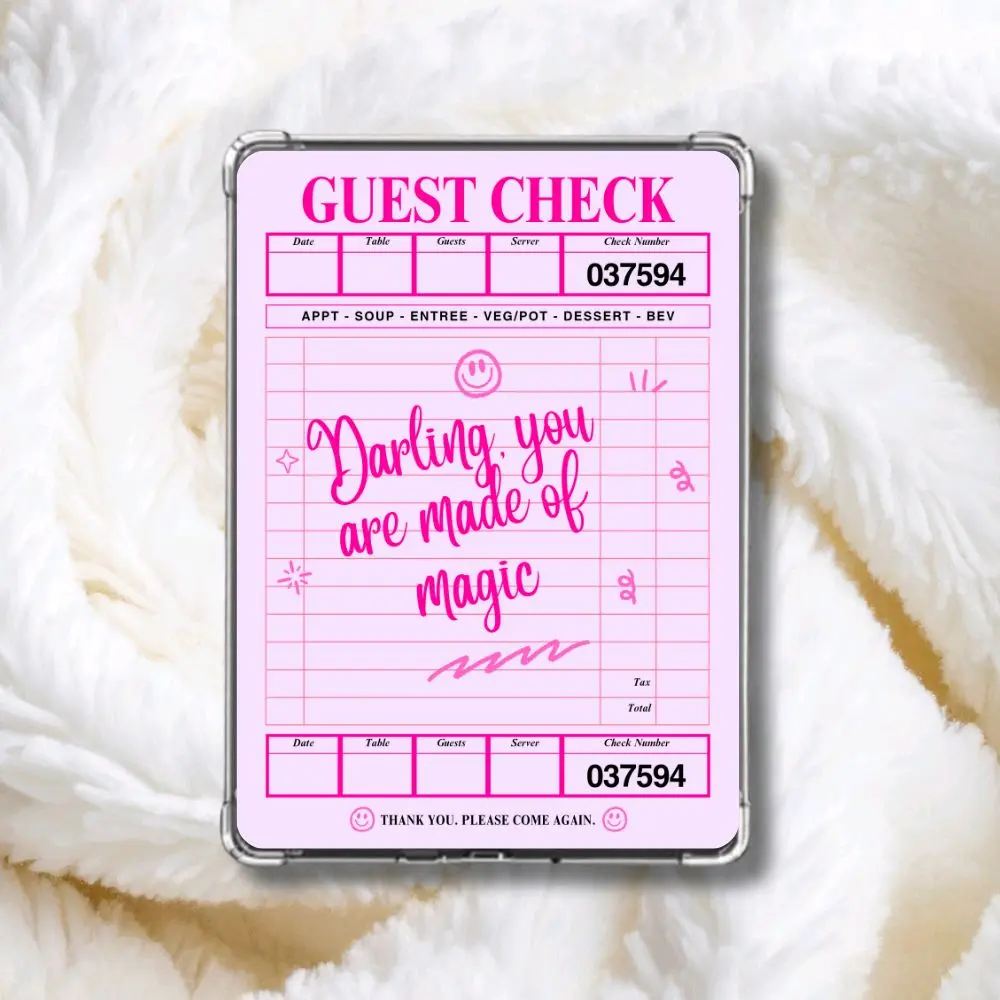 Darling You Are Made of Magic  Lilac Guest Check Kindle Insert | Coquette Aesthetic Bookish Decor for Clear Cases