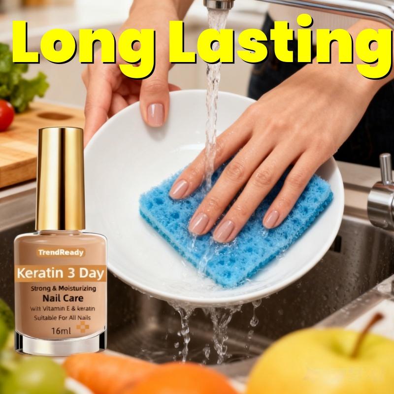 2PCS Nail Strengthener for Weak, Splitting, Breaking Nails - Fast Dry Keratin & Natural Protein Hardener, 4-in-1 Nail Polish Care Oil, Alcohol-Free Formula for Instant & 3-Day Nail, Manicure for Hands & Fingers