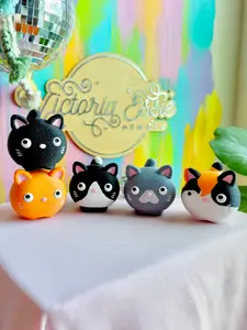 3D Printed Bobble Kitty Clickers Cute Cartoon Cat Fidget Toy Fun Desk Clicker Collectible Gift