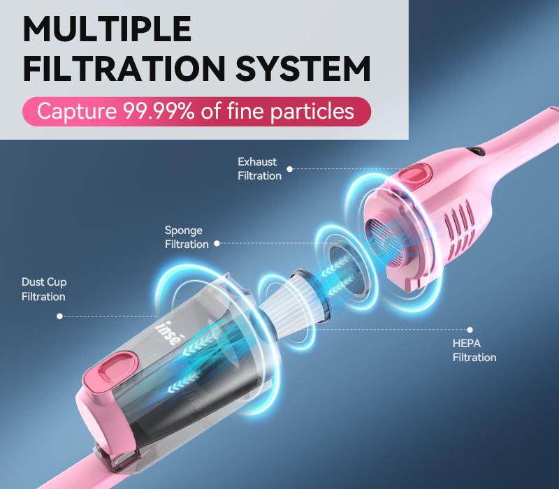 [Springglowup] INSE R6X Corded Stick Vacuum, 15KPa Suction with 600W Motor, Ultra-Lightweight Bagless Upright Vacuum with Handheld for Home Hard Floor Carpet Pet Hair Car Cleaning home cleaning tools home appliances