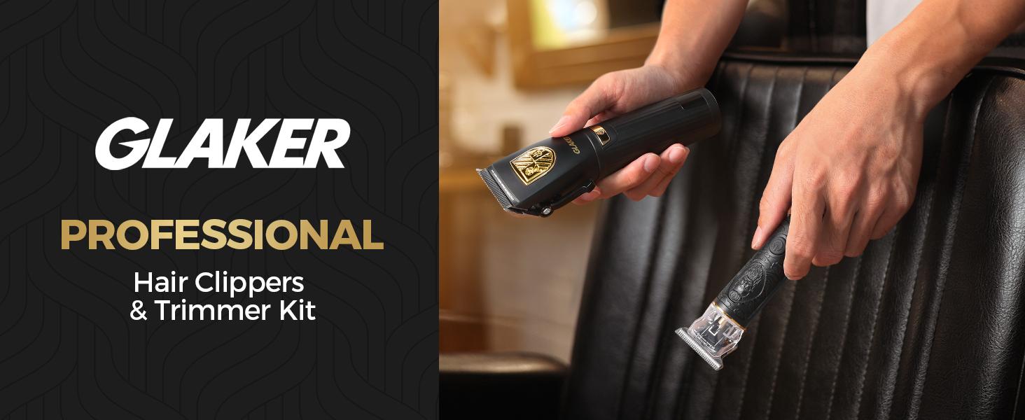 GLAKER Cordless Hair Clipper Kit – Hair Trimmer for Men, Sharp Blades, LED Display, 15 Guide Combs, Travel Case, and Storage Comfort - 6026 GLAKER Cordless Hair Clipper Kit – Hair Trimmer for Men, Sharp Blades, LED Display, 15 Guide Combs, Travel Case, and Storage Comfort - 6026
