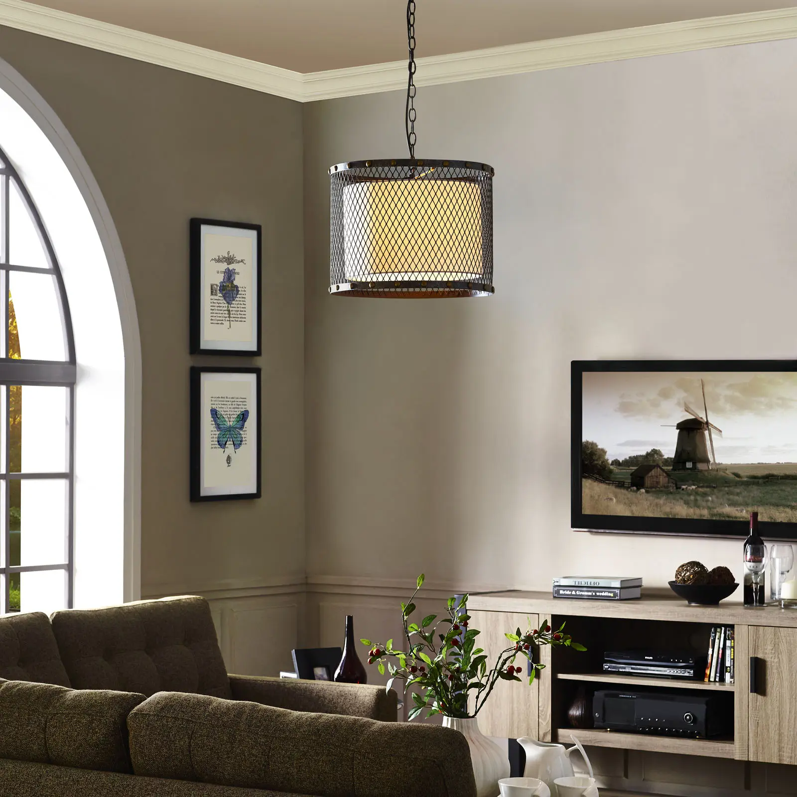 Modway Fortune Chandelier in Antique Silver